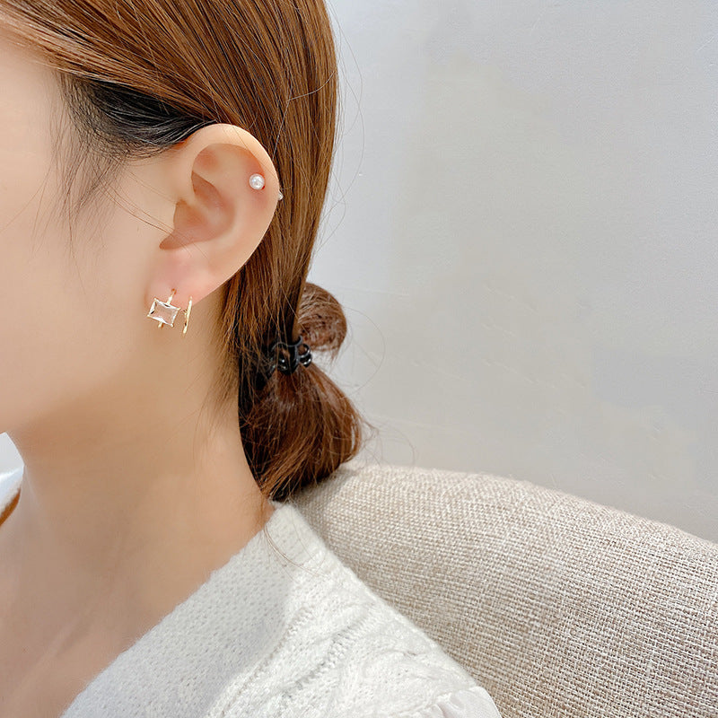 Women's Flash Zircon Light Luxury Minority Cold Earrings