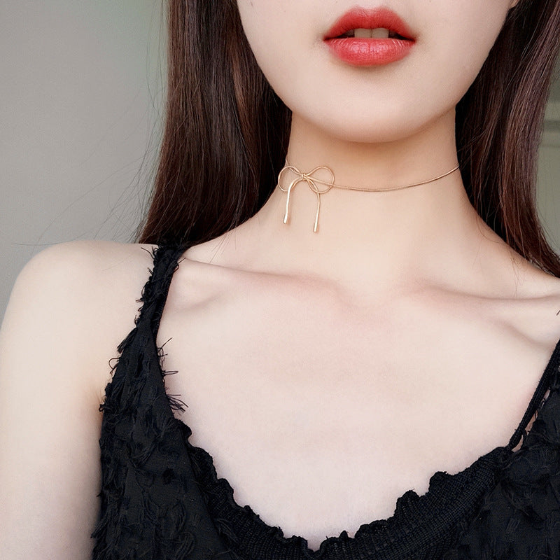 Minority Design Bow Female Clavicle Chain Necklaces