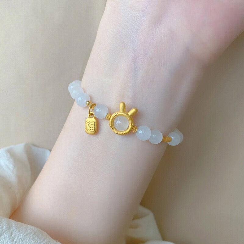 Chinese Zodiac Sign Of Bunny Blessing Card Bracelets