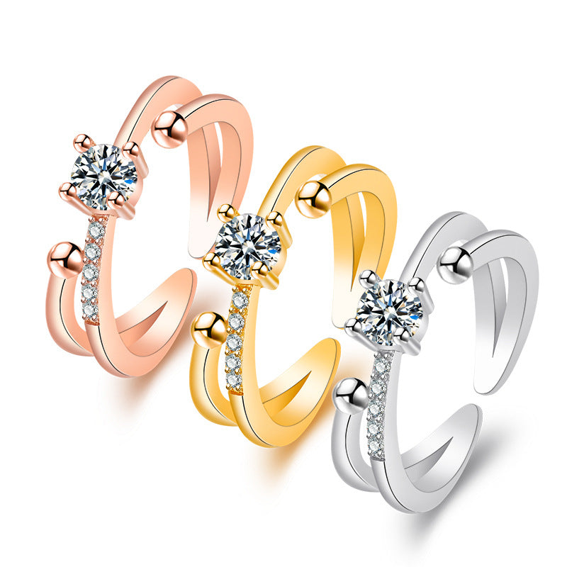 Female Light Luxury Minority High-grade Diamond Rings