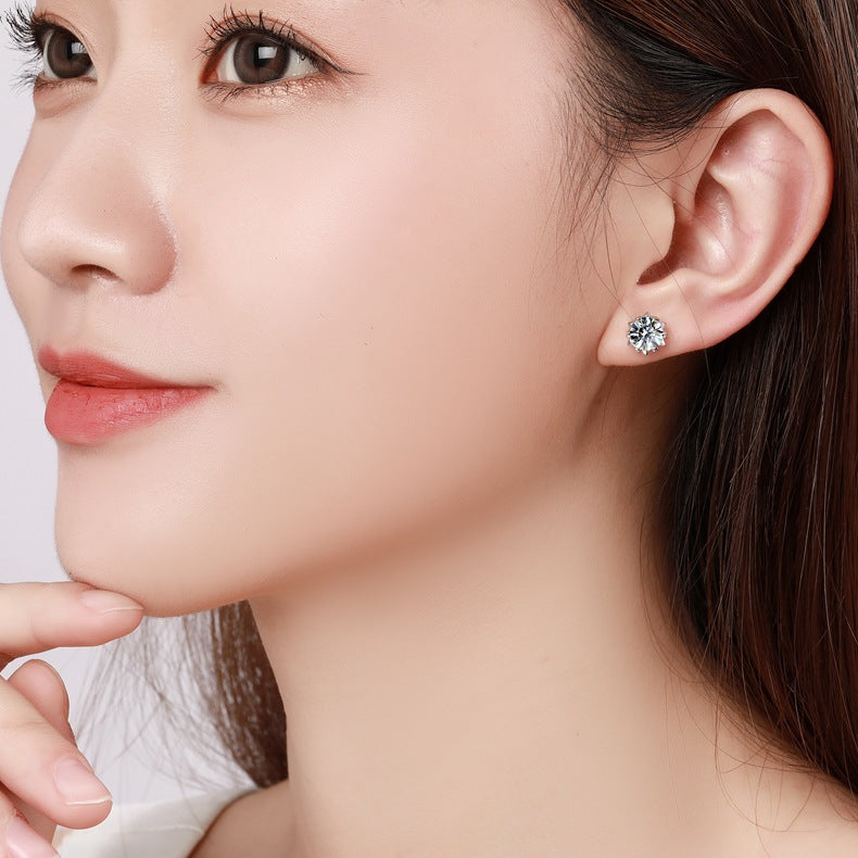 Women's Sier Ornament Korean Style Simple Eardrop Frame Earrings