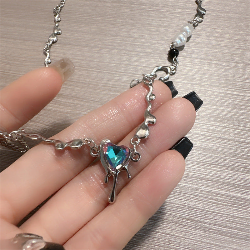 Crystal Love Female Environmental Protection Alloy Necklaces