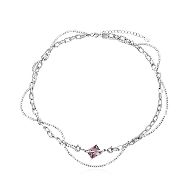 Hochwertige Sweet Grace Coole Quastenkette mit Kristallzirkon für Damen und Nischenhalsketten