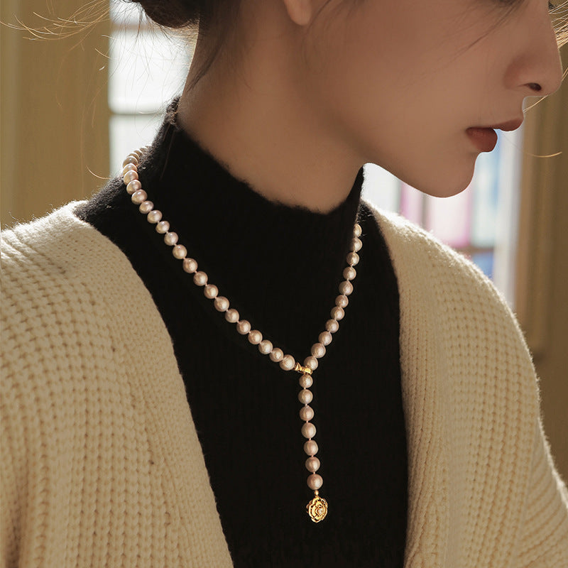 Women's Pearl Sweater Chain High-grade Niche Long Necklaces