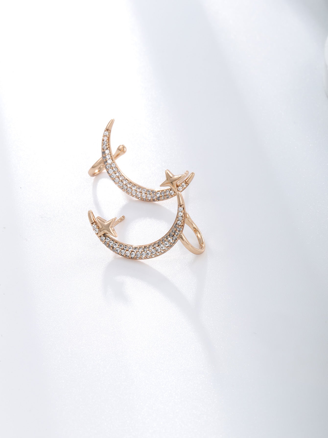 Women's Jewelry Cool Style Star And Moon Ear Clip Earrings