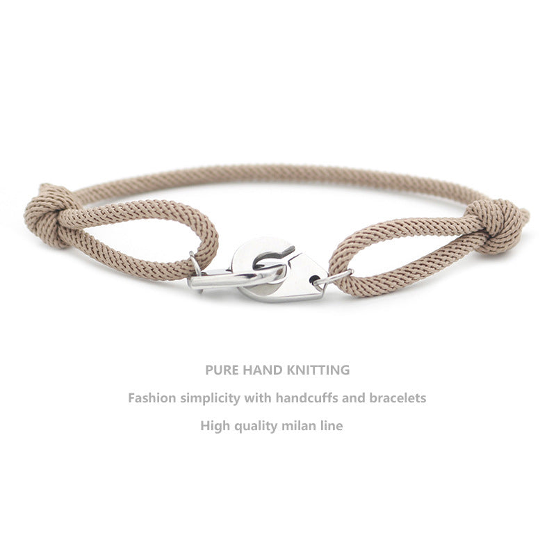 Stainless Steel Couple Macron Color Beige Bracelets