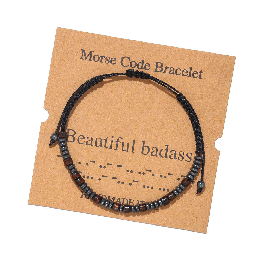 Woven Moss Password Letter Number Couple Bracelets