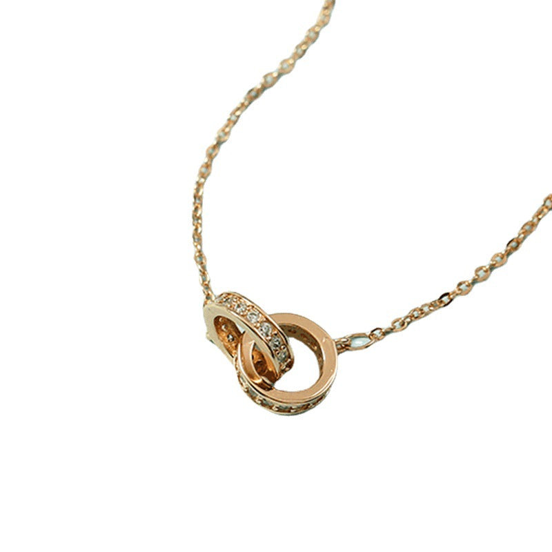 Buckle Double Rose Gold Female Niche Necklaces