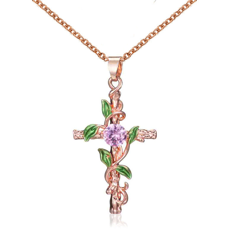 Diamond Cross Female Creative Design Geometric Necklaces