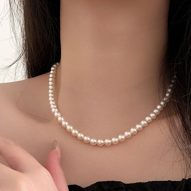 Rice Bead Light Luxury Minority Design Sense Advanced Clavicle Necklaces