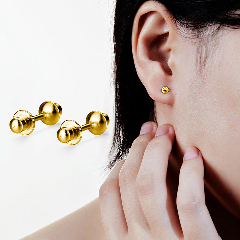 Women's Screw Sterling Sier Korean Thread Ear Rings