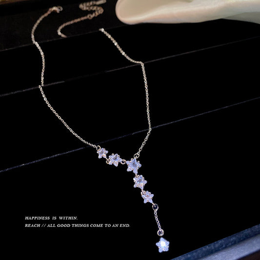 Stars Tassel Female Niche Design Clavicle Chain Tide Light Necklaces
