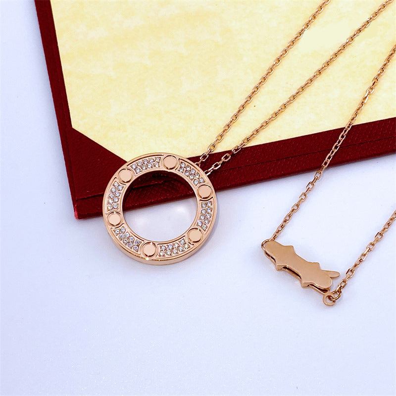 Diamond Rose Gold Light Luxury No Fading Necklaces