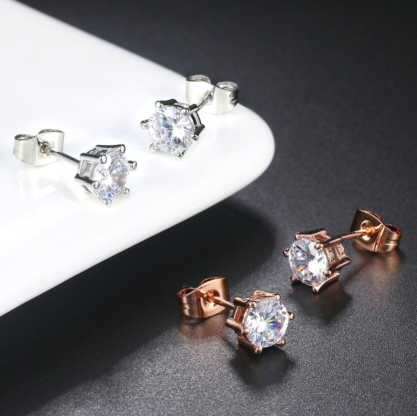 Women's Zircon Crown Artificial Diamond Moissanite More Earrings