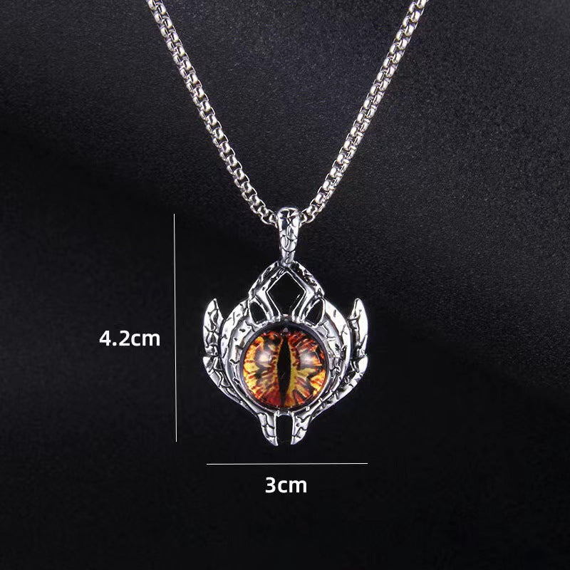 Steel Vintage Devil's Eye Unique Punk Style Alloy Pendant Necklaces