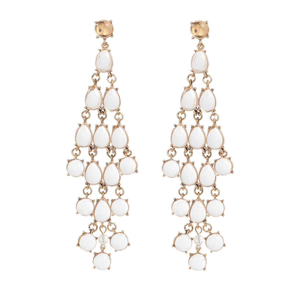 Women's Fashion Tassel Drop-shaped Resin Bohemian Ornament Earrings