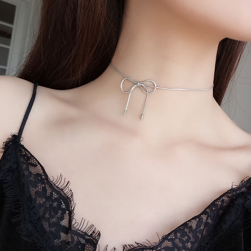 Minority Design Bow Female Clavicle Chain Necklaces