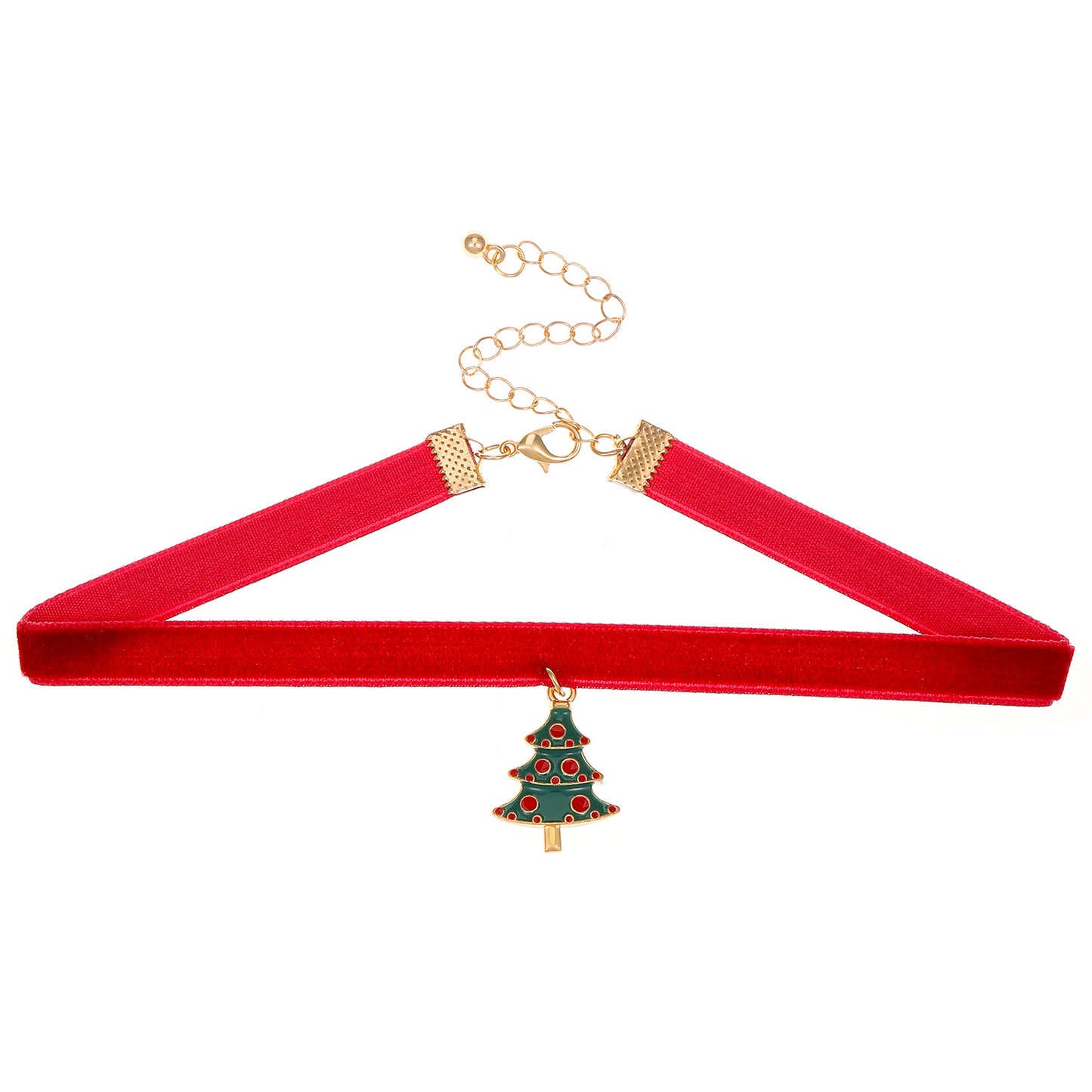 Jingling Bell Tree Neck Band Holiday Necklaces