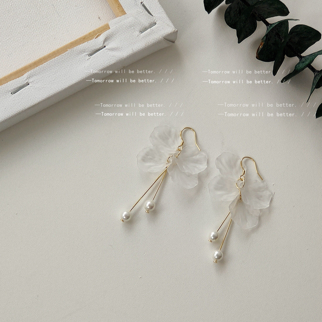 Women's Plated Handmade Design Acrylic Leaf For Simple Earrings