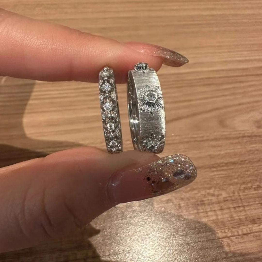 Women's Brushed Niche Temperament Simple Good-looking Diamond Rings