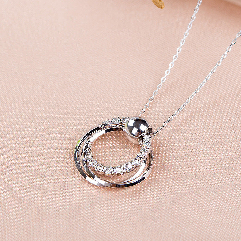 Women's Three-ring Simple Fashion Fresh Sweet Clavicle Necklaces