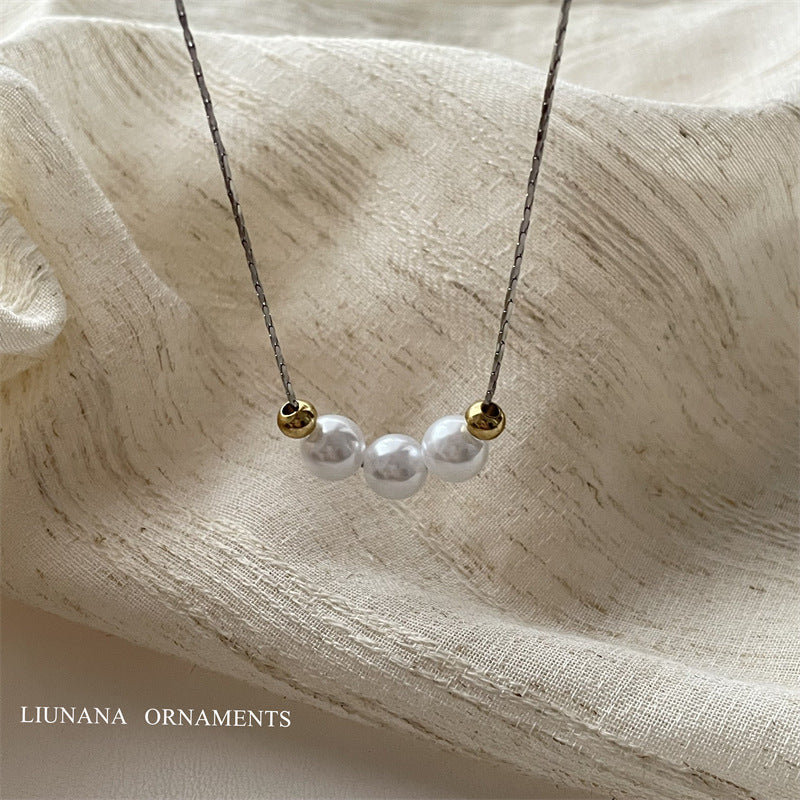 Colliers de luxe avec perles de tempérament Simple pour femmes, légers, Design minoritaire