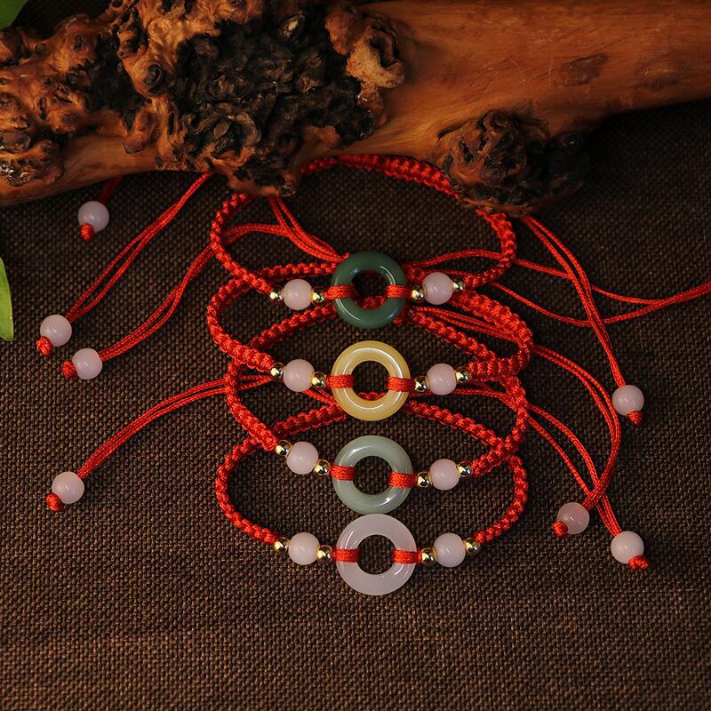 Women's & Men's Rope Hand-woven Jade Gift Life Gifts Bracelets