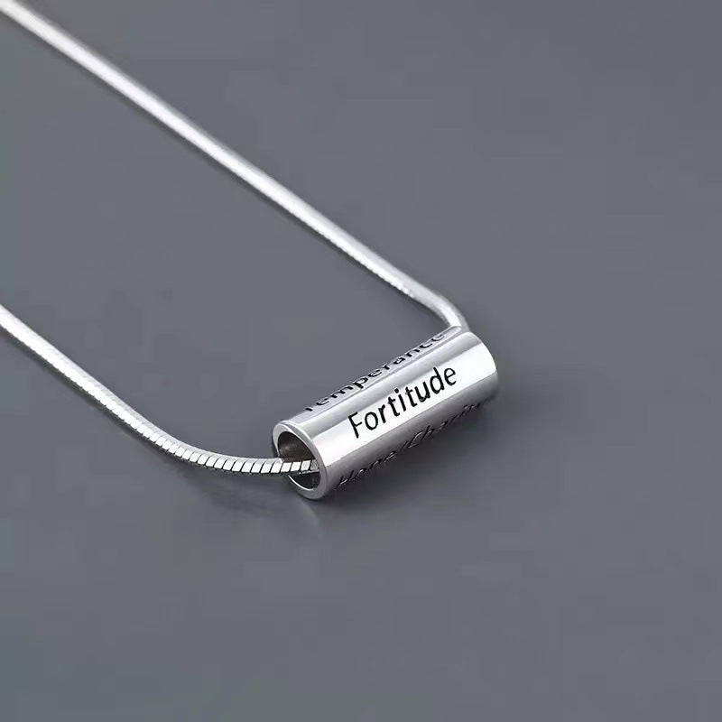 Round Tube Pendant Clavicle Chain Accessories Gift For Boyfriend Necklaces