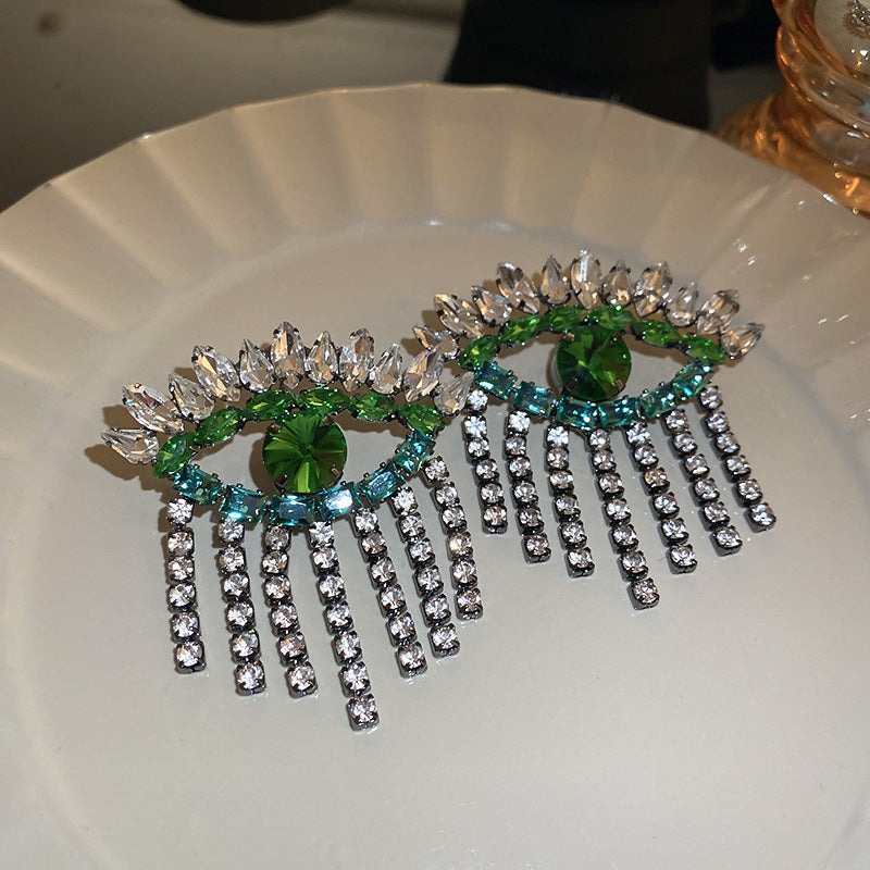 Exaggerated Color Diamond Light Luxury High-grade Earrings