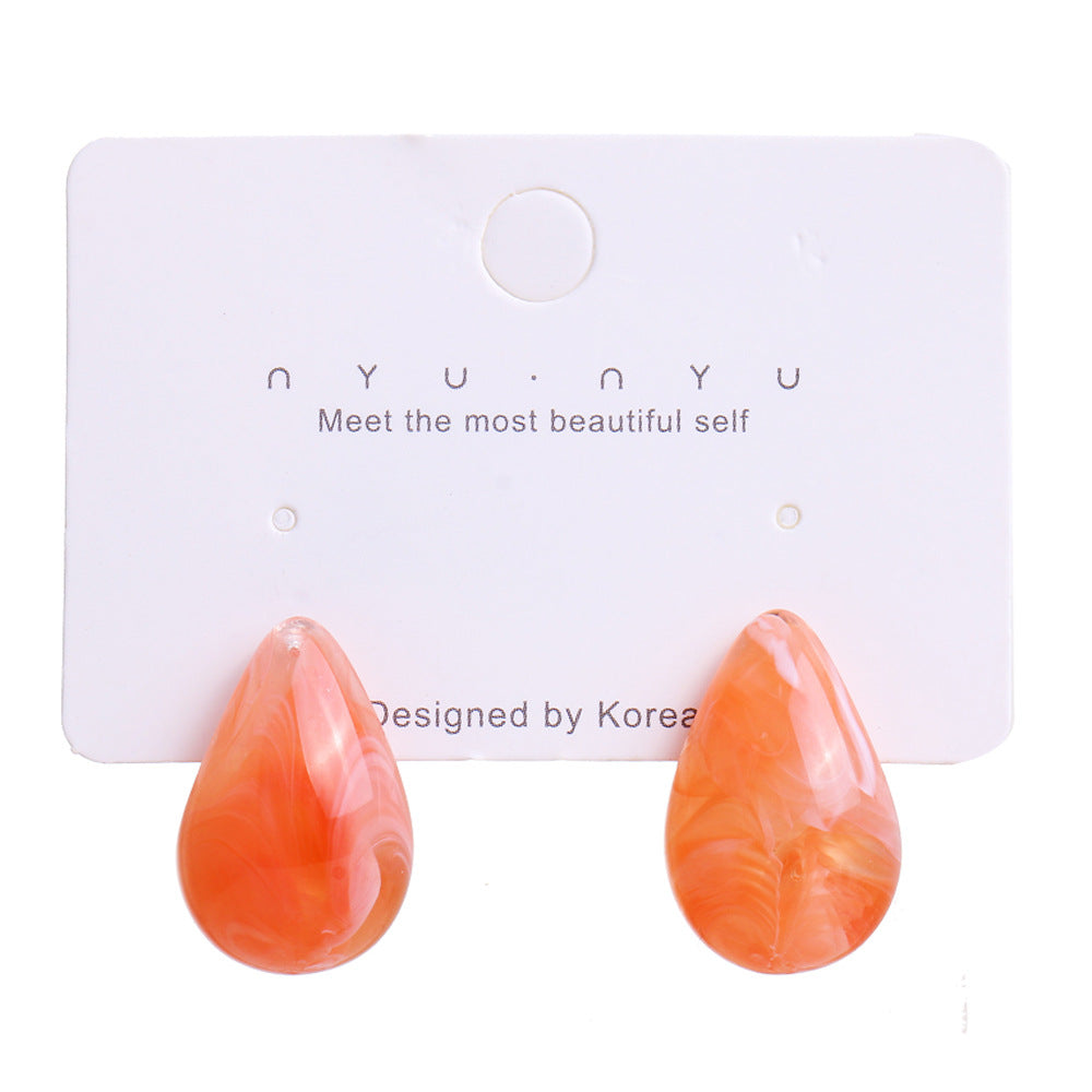 Korean Jewelry Candy Solid Color Ink Pattern Earrings