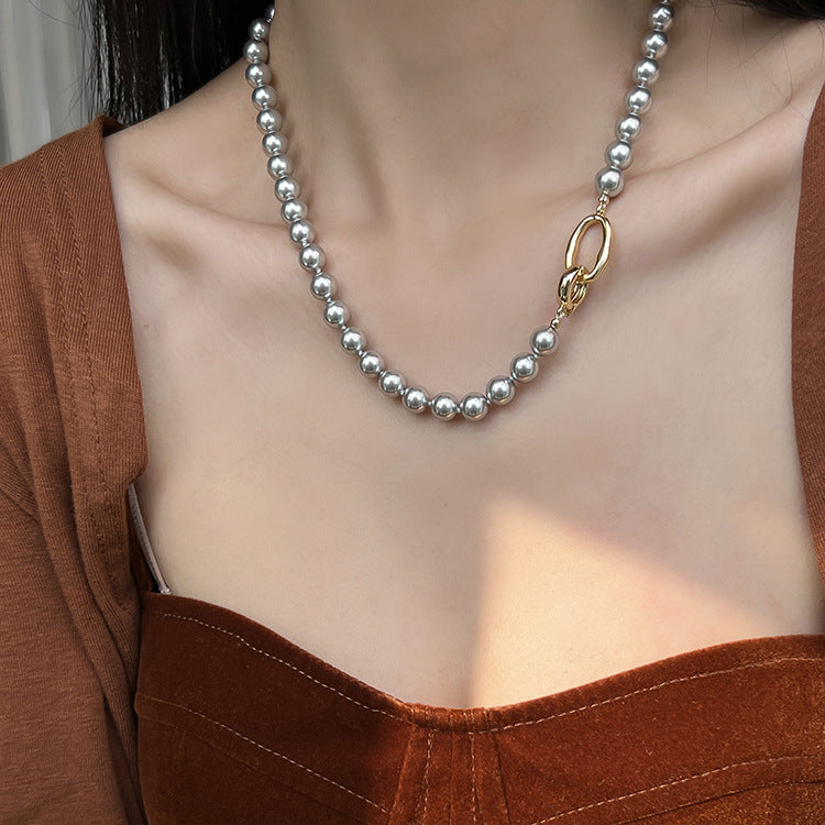 Circle Strong Light Pearl Female Minority Clavicle Chain Necklaces