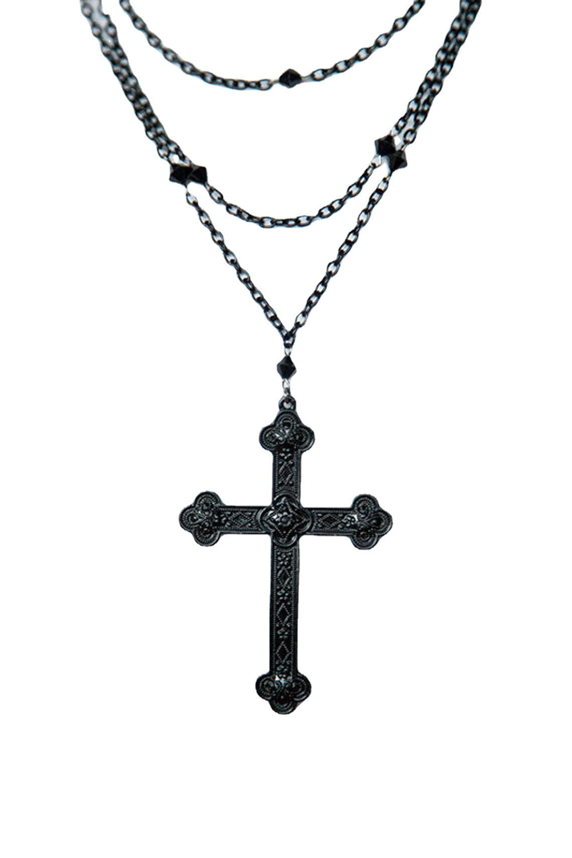 Colliers de bijoux gothiques avec croix noire d'Halloween