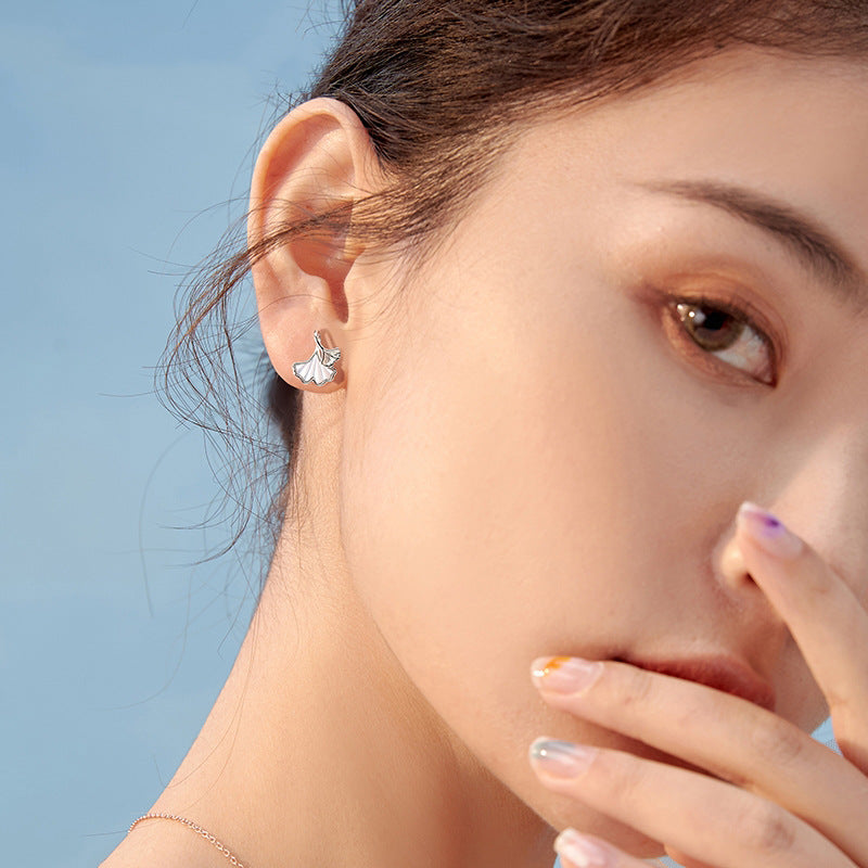 Women's Ginkgo Leaf Sterling Sier For Design High-grade Earrings