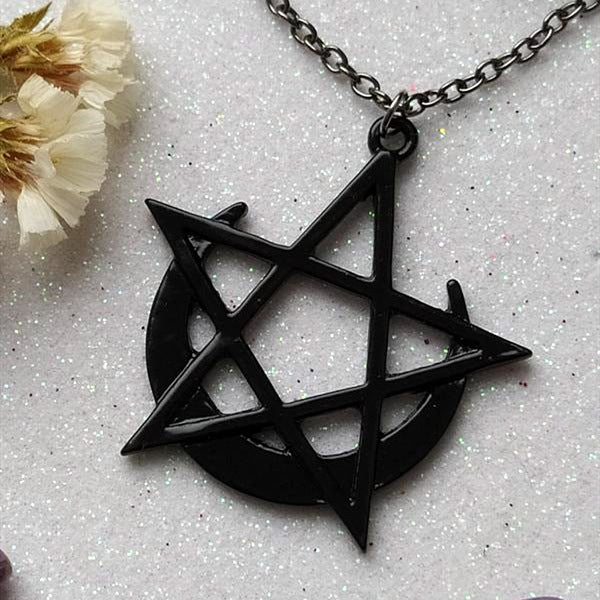 Cool Innovative Attractive Crescent Pentagram Pendant Necklaces