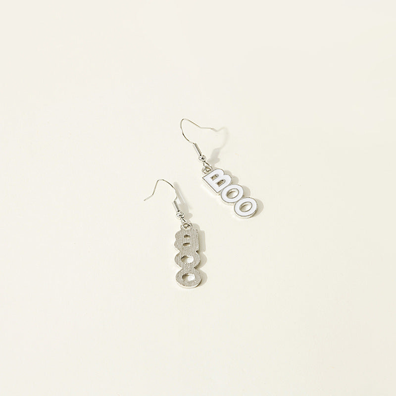 Fashion Drip Glazed Letter Splicing Pendant Earrings