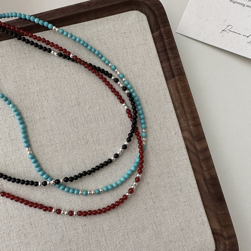 Wear Single Item Agate Turquoise Stackable Necklaces