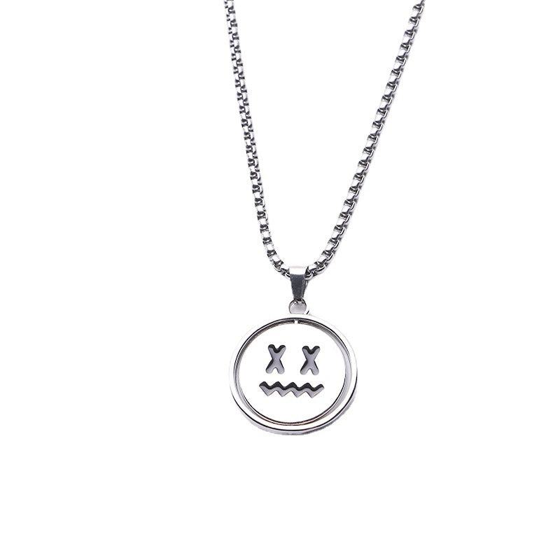 Sweater Chain Hip Hop Pendant Crying Titanium Steel Necklaces