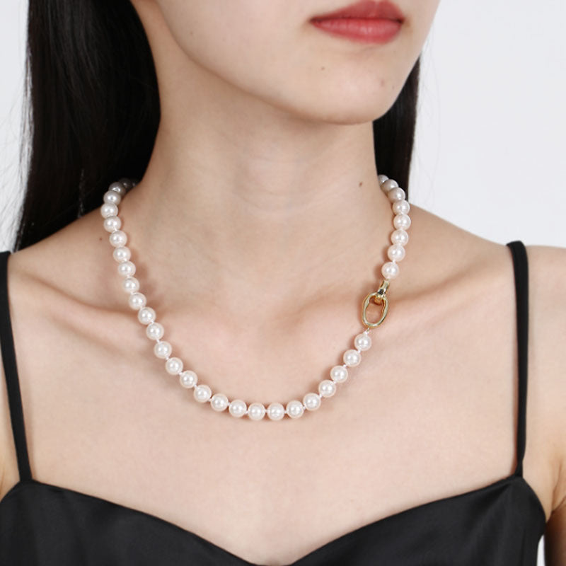 Circle Strong Light Pearl Female Minority Clavicle Chain Necklaces