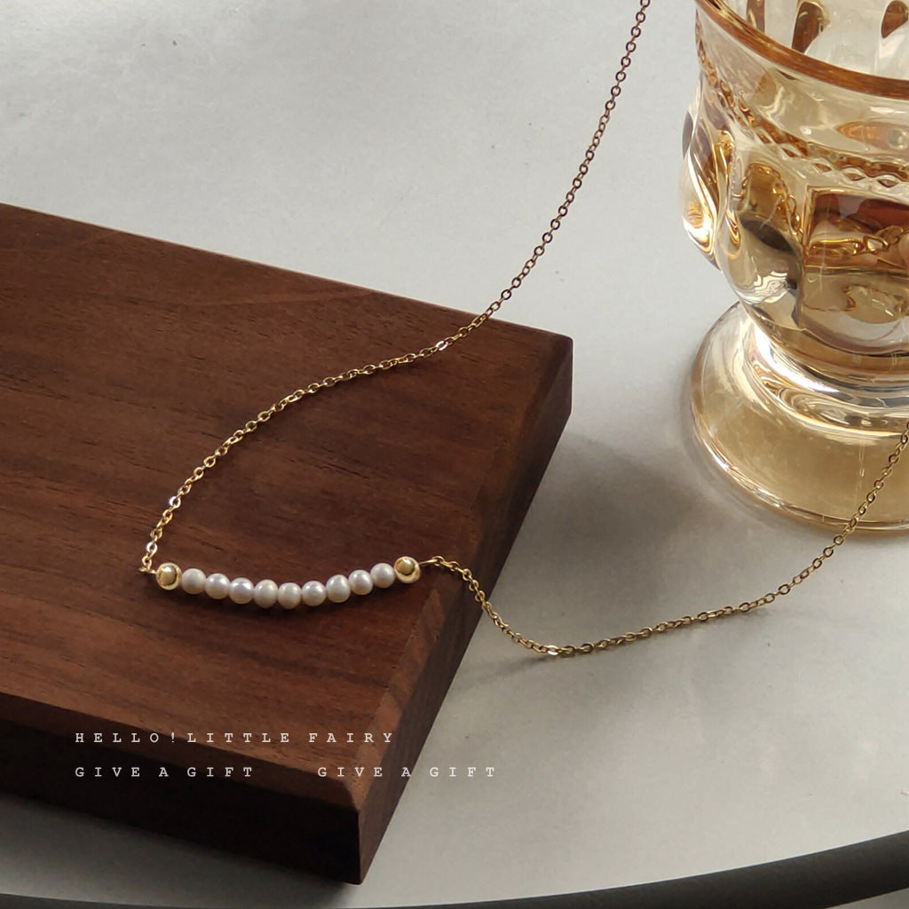 Gold-plated Freshwater Pearl Beautiful Simple Female Necklaces