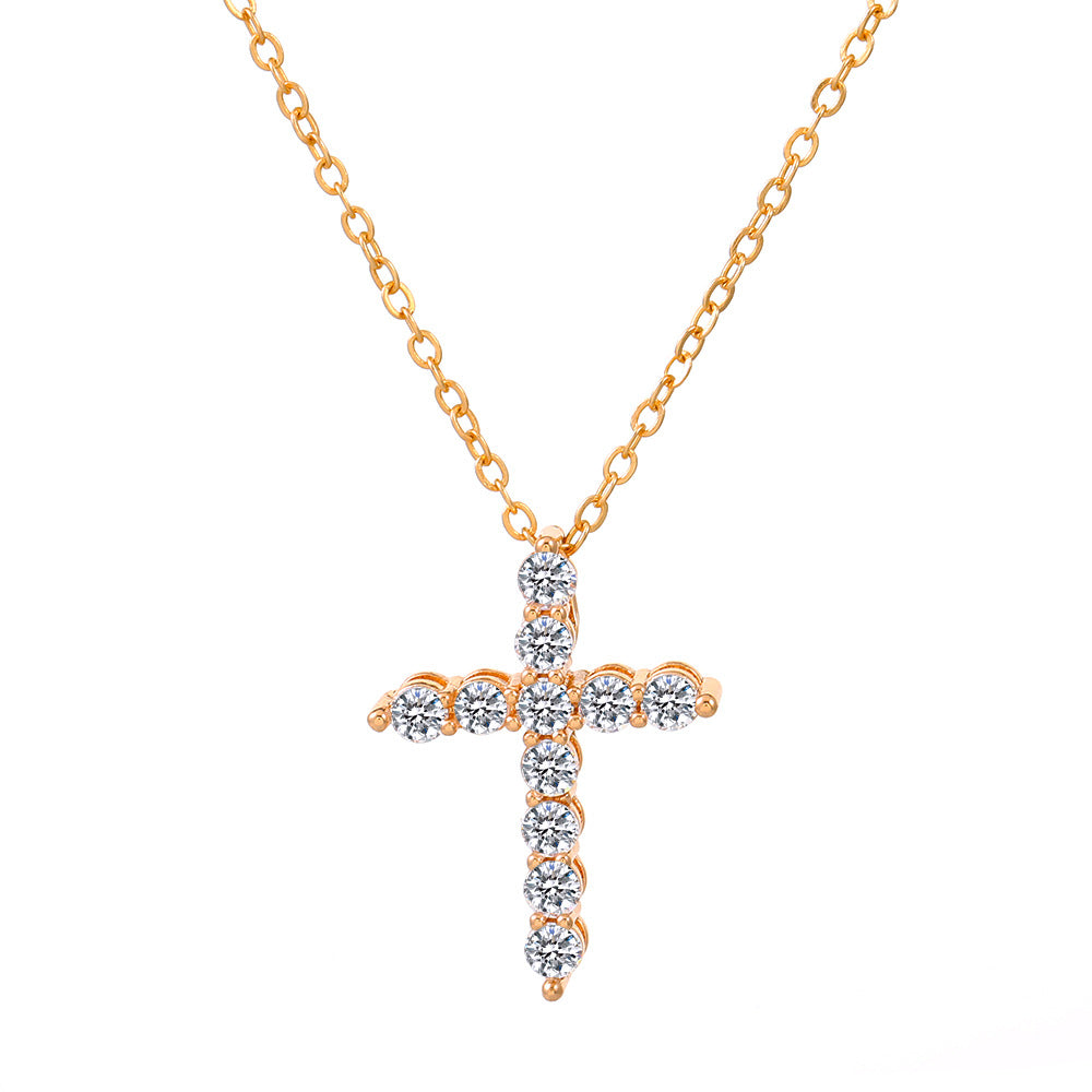 Diamond Cross Female Creative Design Geometric Necklaces