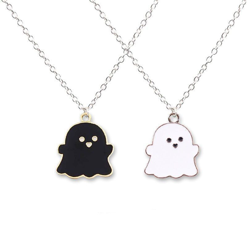 White Ghost Style Sweet Cool Creative Niche Necklaces