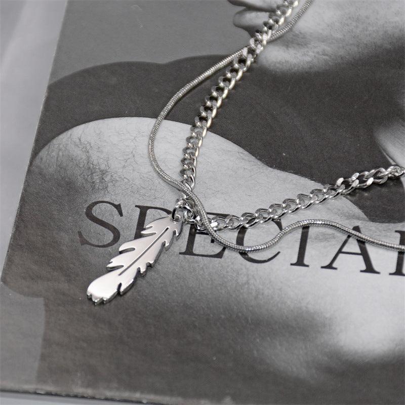 Chain Feather Tide Hip Hop Simple Necklaces