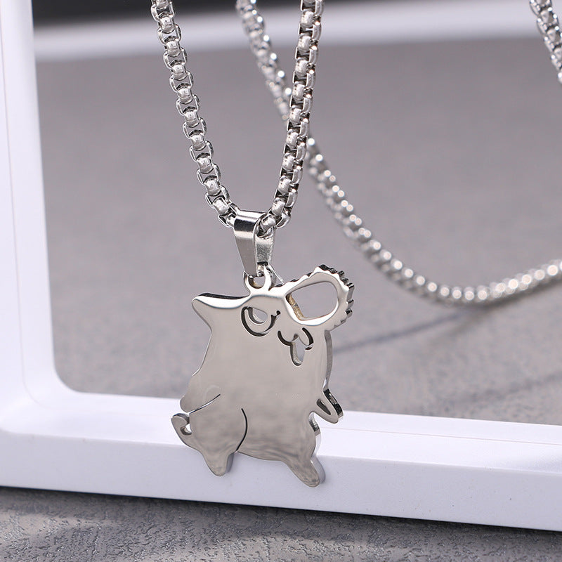 Women's & Men's & Cat Cute Cartoon Trendy And Stainless Steel Necklaces