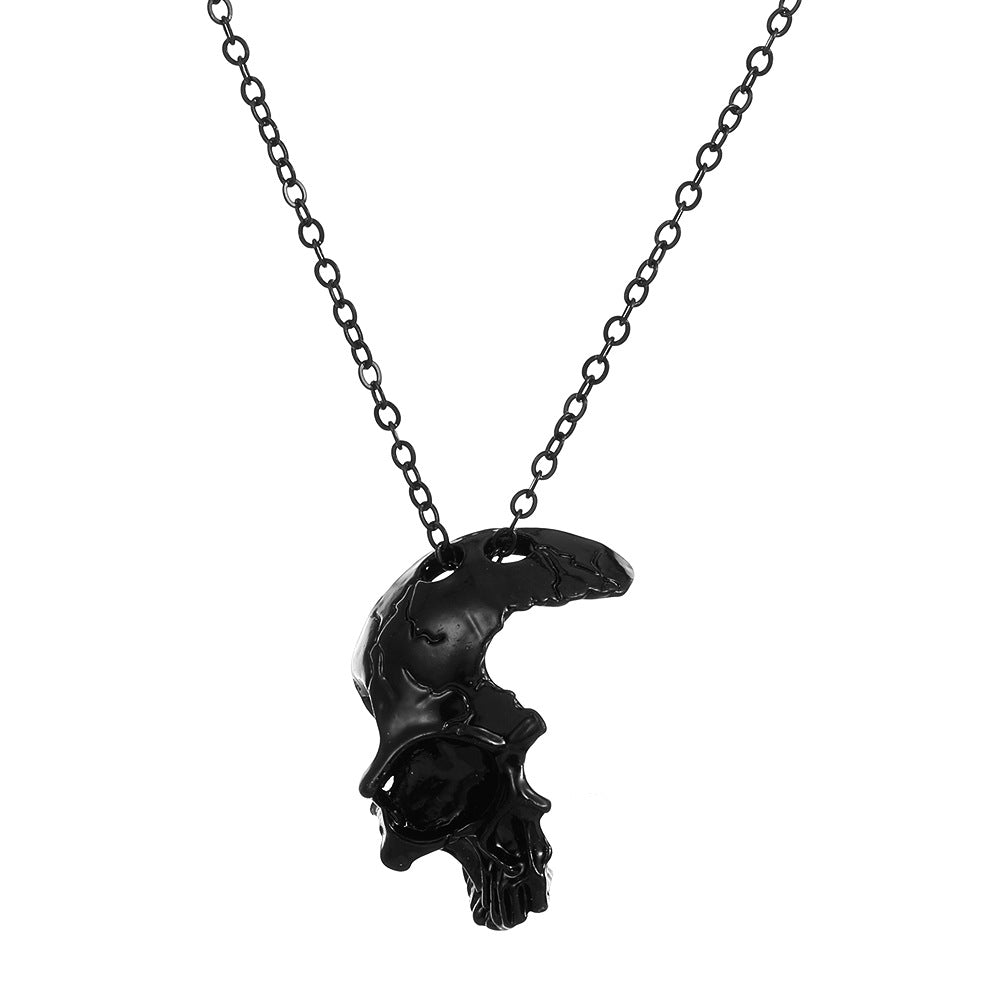 Men's Half Face Skull Vintage Alloy Pendant Necklaces