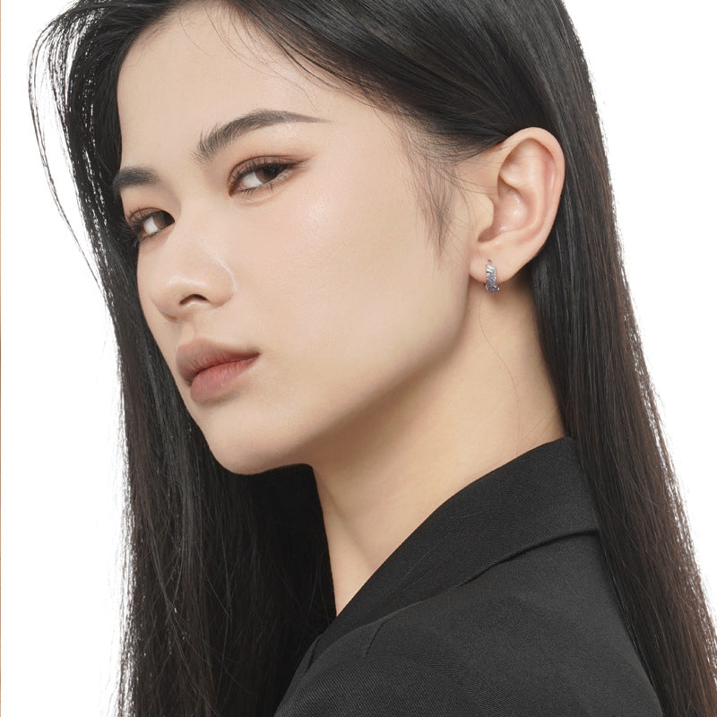 Korean Style Niche High-grade Sterling Sier Drip Glazed Earrings