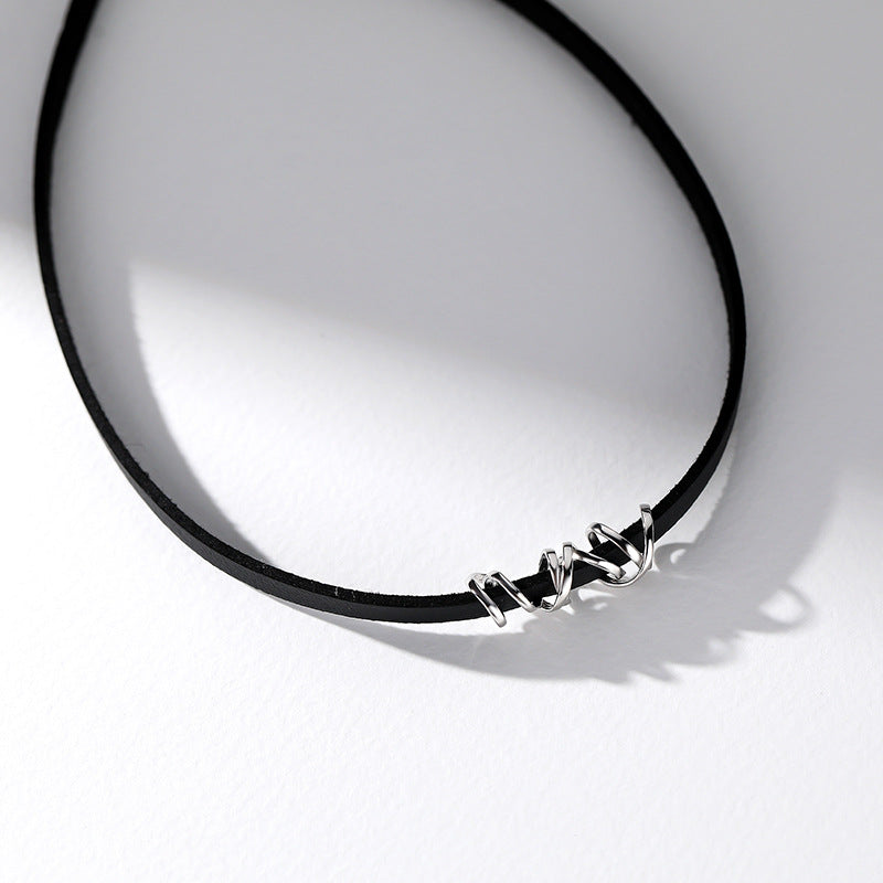 Chain Female Neck Band Black Leather Necklaces