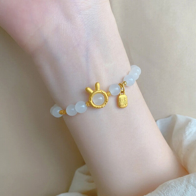 Chinese Zodiac Sign Of Bunny Blessing Card Bracelets