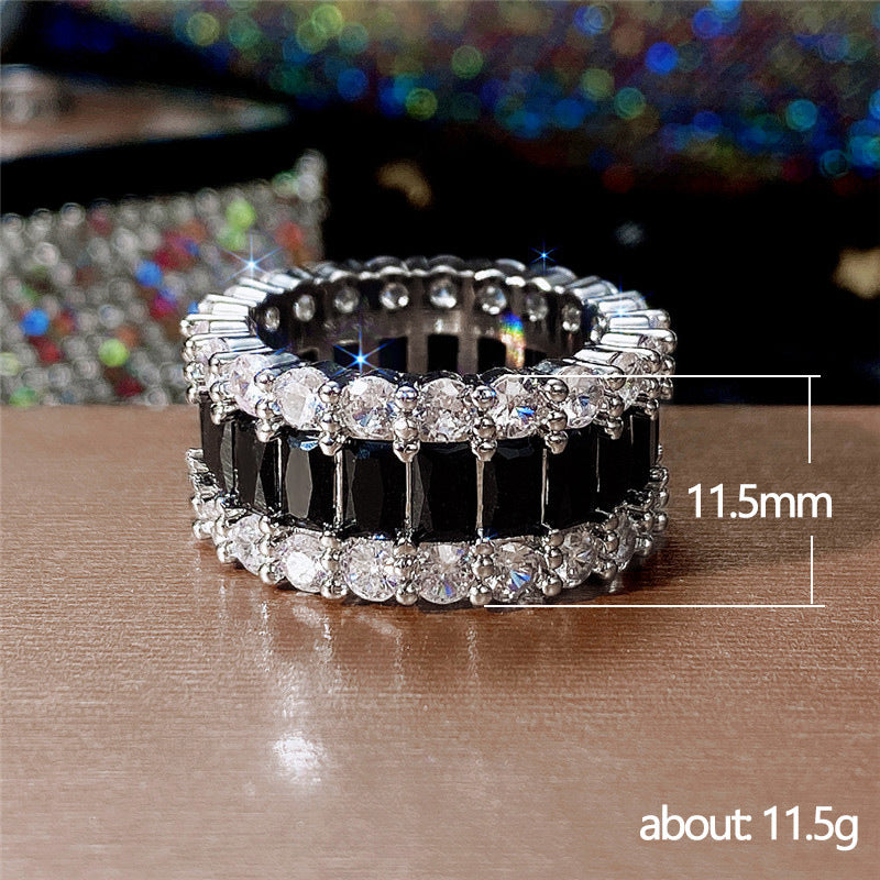 Women's Full Circle Colored Gems Wide Version Rings