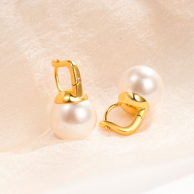 Women's Style High-grade Large Pearl For Design Light Earrings