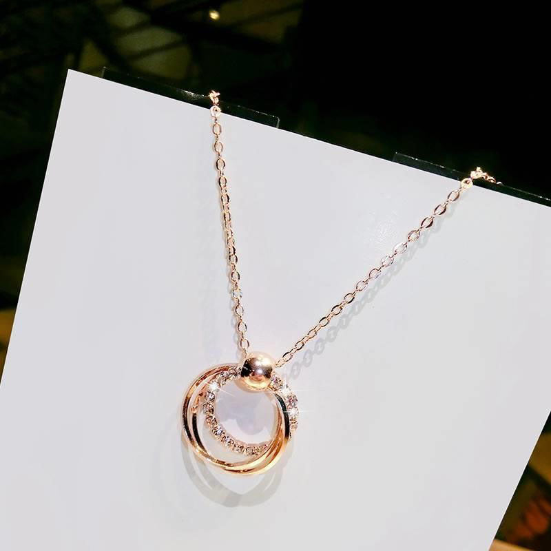 Women's Three-ring Simple Fashion Fresh Sweet Clavicle Necklaces